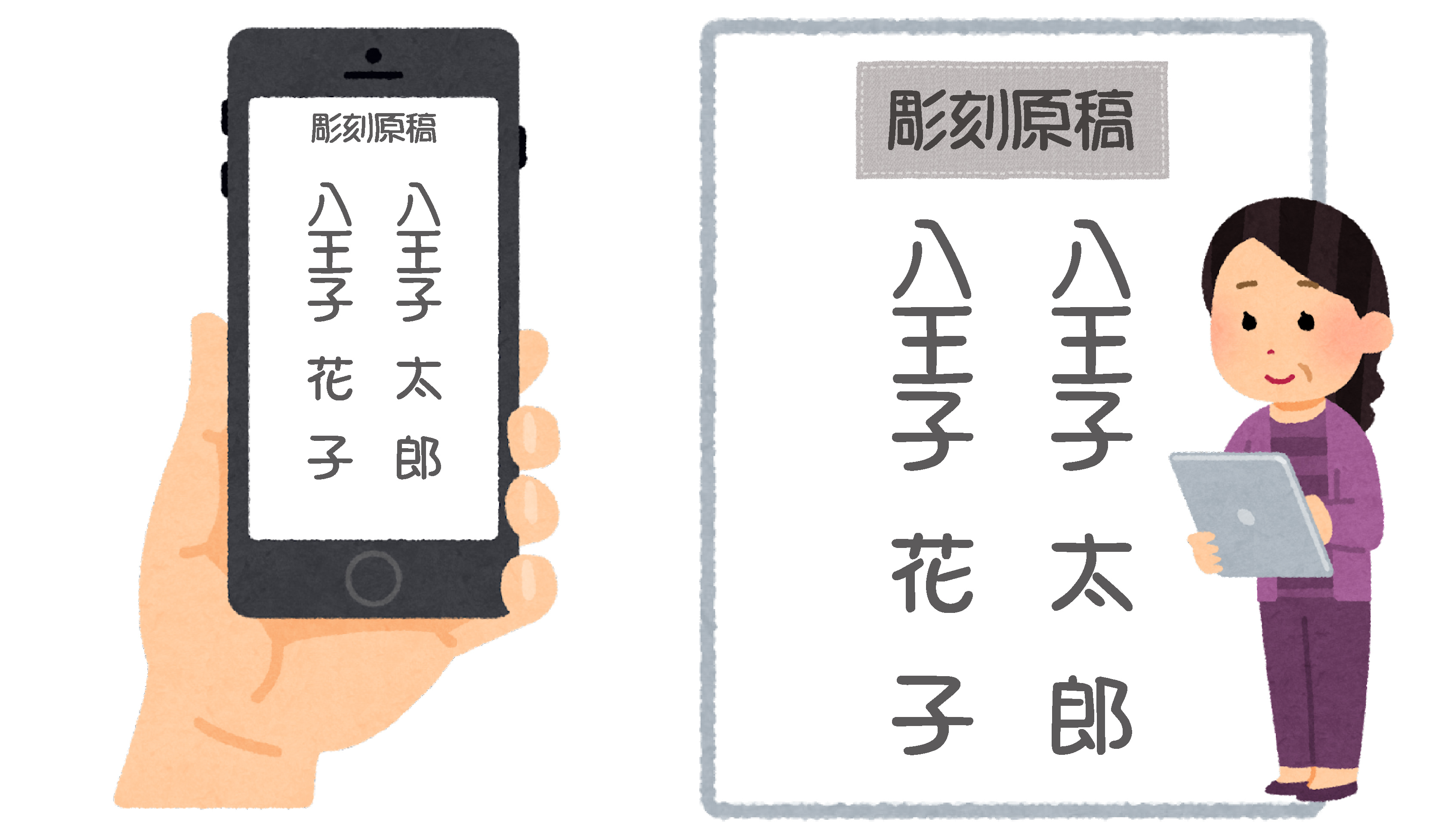 記名板彫刻完成までの手順4